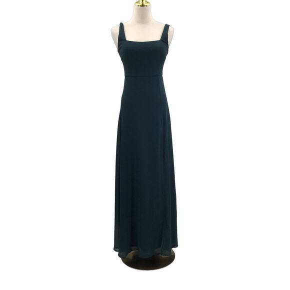 LULU'S XS Green Emerald Remarkable Square Neck Sleeveless Maxi Dress NEW B168 - Picture 3 of 10